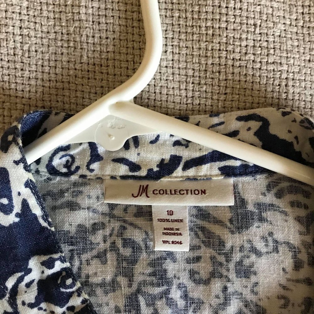 JM Collection Button Down Linen Shirt - Picture 3 of 4